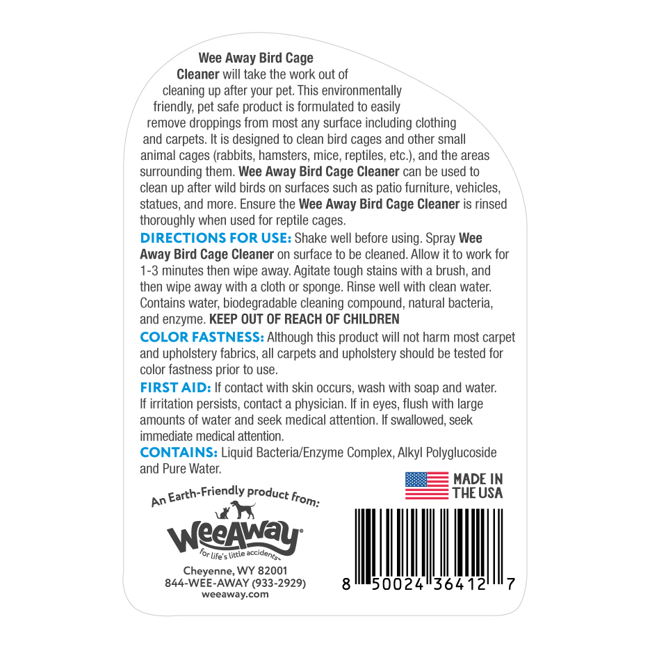 Odor Eliminating Bird Cage Cleaning Wipes Reference: Bird Cage Cleaner